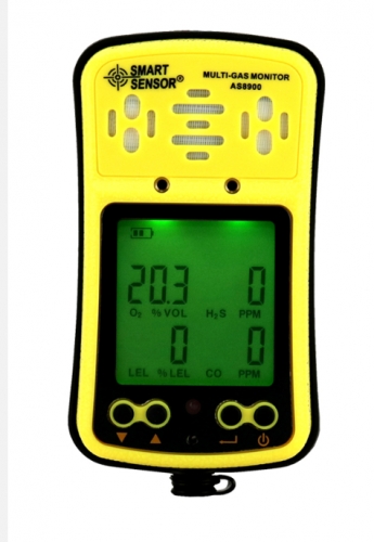 Multi Gas Monitor Handheld gas detector Oxygen O2 H2S Carbon Monoxide ...